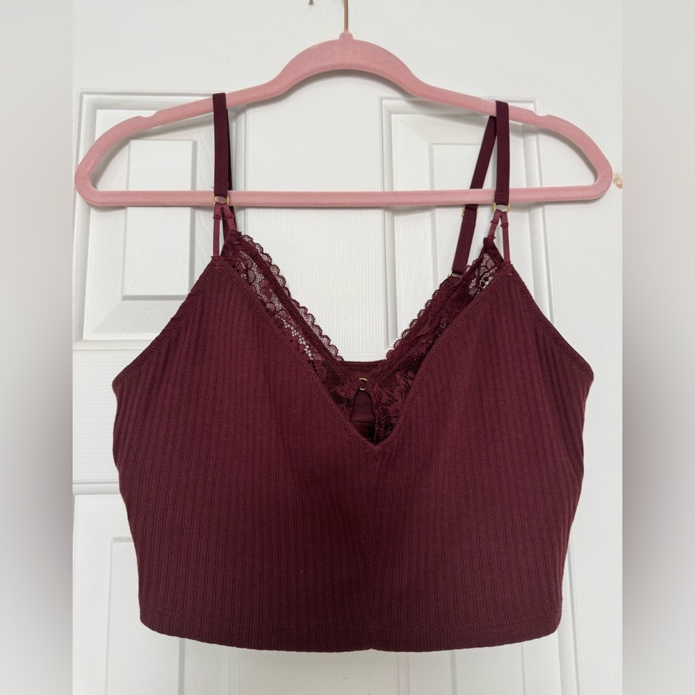 Aerie Ribbed Lace Bra Top